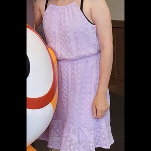 ASOS Lilac Lace Halter-Style Mini Dress